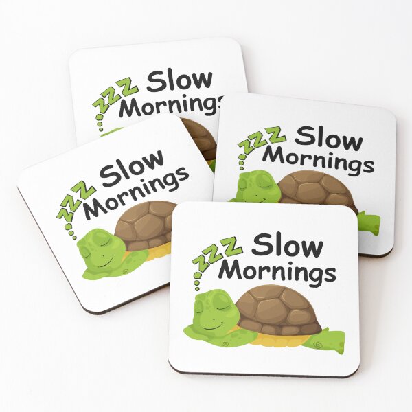 Item preview, Slow Mornings Turtle – Cute Sleepy Animal Design designed and sold by Vero De.