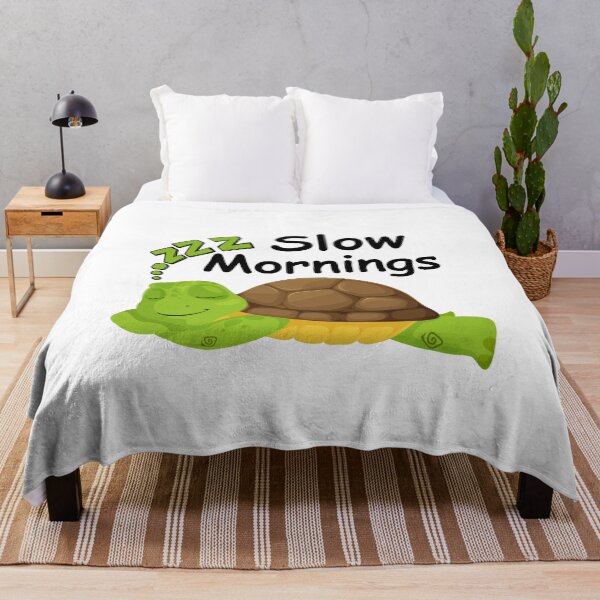 Item preview, Slow Mornings Turtle – Cute Sleepy Animal Design designed and sold by Vero De.