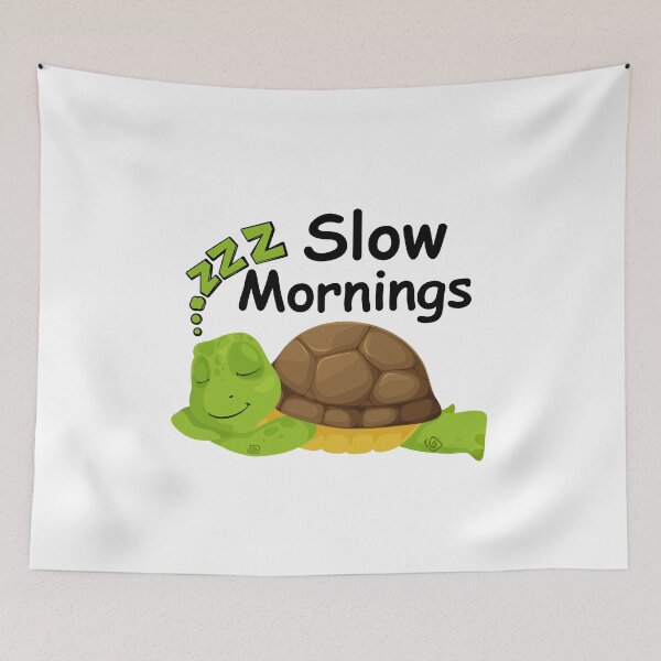 Item preview, Slow Mornings Turtle – Cute Sleepy Animal Design designed and sold by Vero De.
