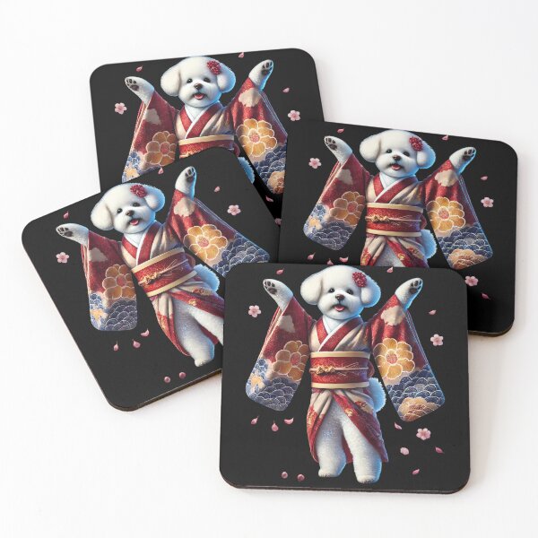 Artikelvorschau, Bichon Frise Japanische Kunst Kimono Harajuku Hundeliebhaber entworfen und verkauft von Kimberley King Art King Art.