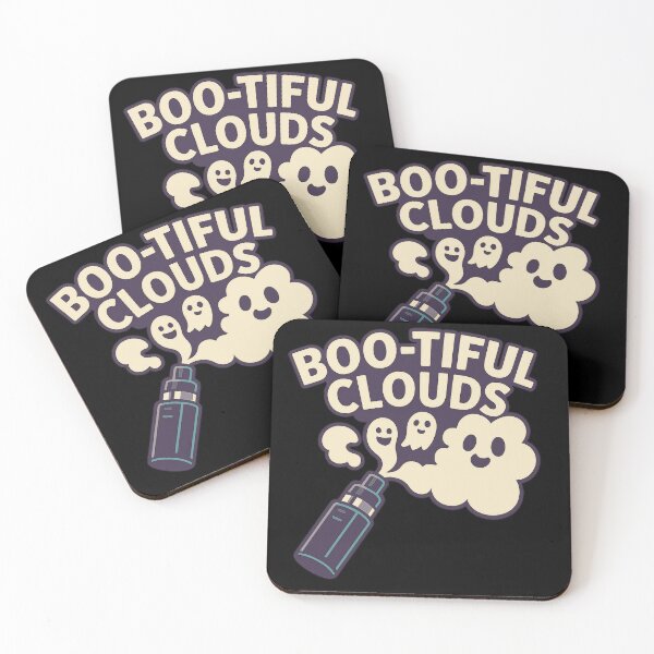 Aperçu de l'œuvre Nuages bouffants – Design de vapotage fantôme mignon créée et vendue par House of Taste Designs.