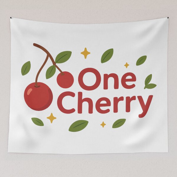 Item preview, One Cherry Retro Fruit Logo – Cute Minimal Vector Design designed and sold by graphicnew.