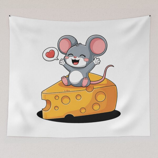 Item preview, Happy Cheese Day Lovers Mouse Valentines Pizza Cheddar designed and sold by ConceptualVibes.