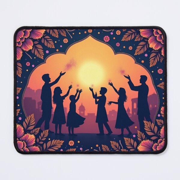 Item preview, Festival of Colors – A Family Celebrating Holi at Sunset designed and sold by FashonSea7.