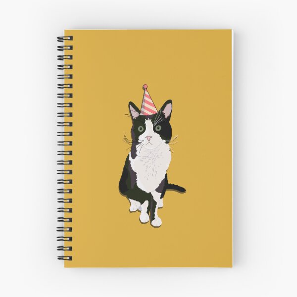 Item preview, Cute Black and White Tuxedo Cat Wearing Birthday Hat designed and sold by maxifydesigns.
