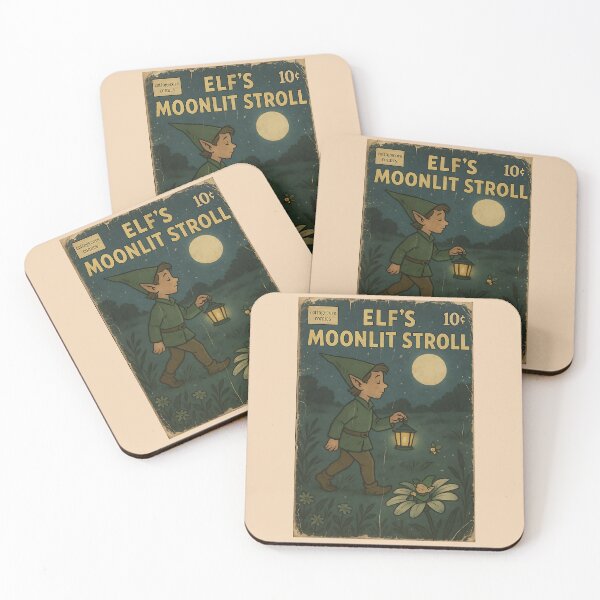 Item preview, Whimsical Cottagecore Creature: Elf's Moonlit Stroll designed and sold by bapupa.