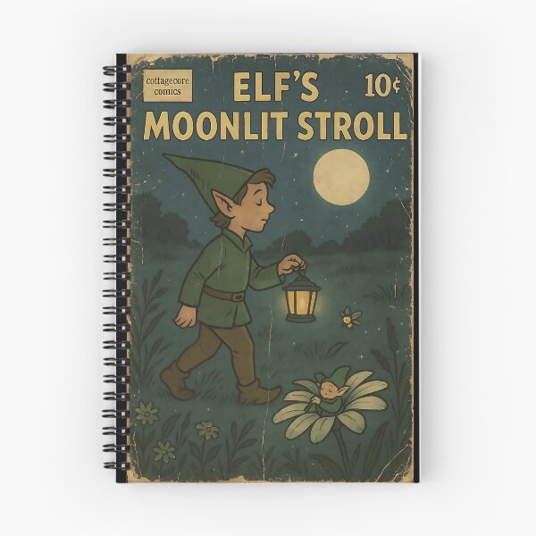 Item preview, Whimsical Cottagecore Creature: Elf's Moonlit Stroll designed and sold by bapupa.