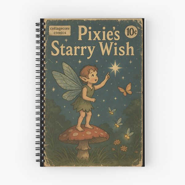 Item preview, Rustic Cottagecore Creature: Pixie's Starry Wish designed and sold by bapupa.