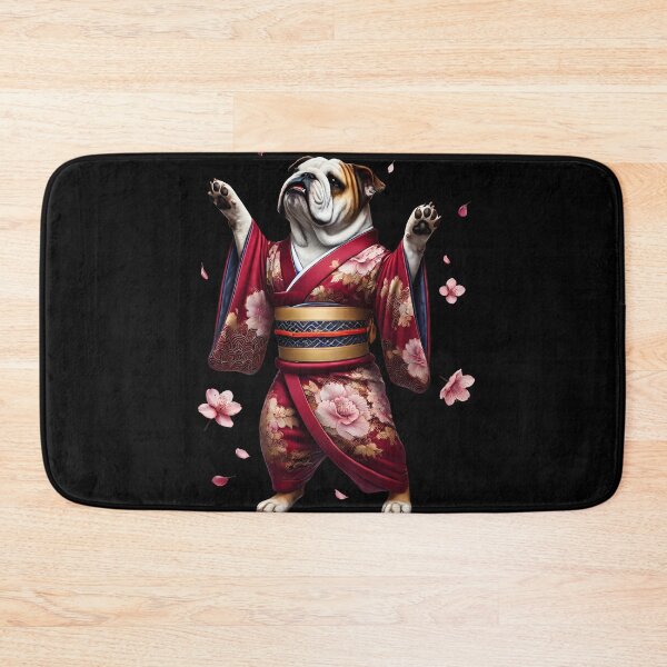 Artikelvorschau, Bulldogge Japanische Kunst Kimono Harajuku Hundeliebhaber entworfen und verkauft von Kimberley King Art King Art.
