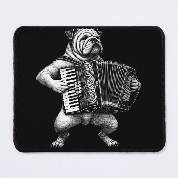 Item preview, Bulldog Playing Accordion Player Dog Lover designed and sold by Kimberley King Art King Art.