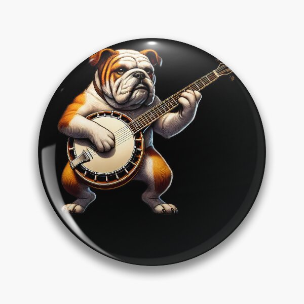 Item preview, Bulldog Playing Banjo Player Dog Lover designed and sold by Kimberley King Art  King Art.