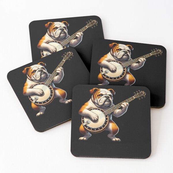 Item preview, Bulldog Playing Banjo Player Dog Lover designed and sold by Kimberley King Art  King Art.