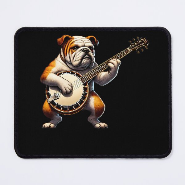 Item preview, Bulldog Playing Banjo Player Dog Lover designed and sold by Kimberley King Art King Art.