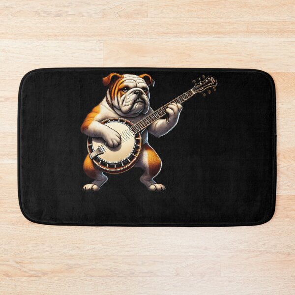 Item preview, Bulldog Playing Banjo Player Dog Lover designed and sold by Kimberley King Art  King Art.