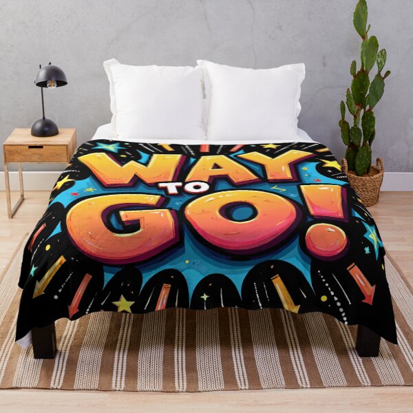 Item preview, Way To Go Motivational Typography Bold Bright Colorful Starburst Arrows Cheerful Inspiring Fun Celebration Decorative Positive Playful Artwork Illustration designed and sold by Mimoshi ⭐⭐⭐⭐⭐.