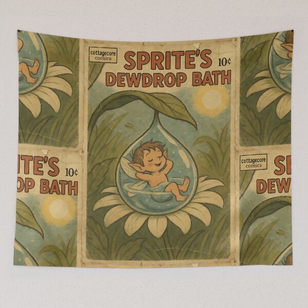 Item preview, Magical Cottagecore Creature: Sprite's Dewdrop Bath designed and sold by bapupa.