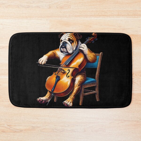 Item preview, Bulldog Playing Cello Player Dog Lover designed and sold by Kimberley King Art  King Art.