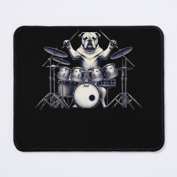 Item preview, Bulldog Playing Drum Player Dog Lover designed and sold by Kimberley King Art King Art.