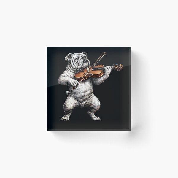 Item preview, Bulldog Playing Fiddle Player Dog Lover designed and sold by Kimberley King Art  King Art.