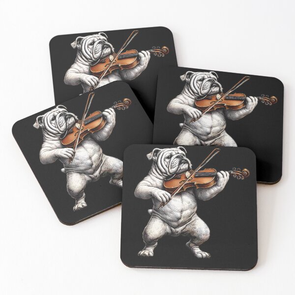 Item preview, Bulldog Playing Fiddle Player Dog Lover designed and sold by Kimberley King Art  King Art.