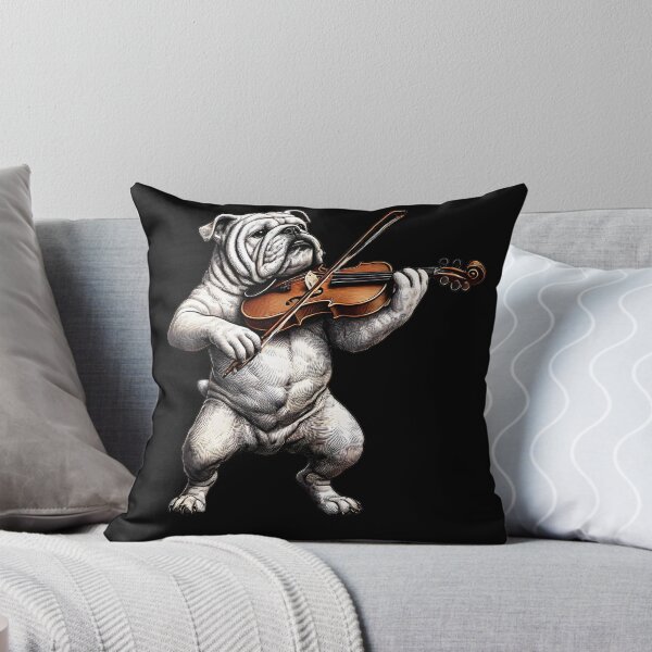 Item preview, Bulldog Playing Fiddle Player Dog Lover designed and sold by Kimberley King Art  King Art.
