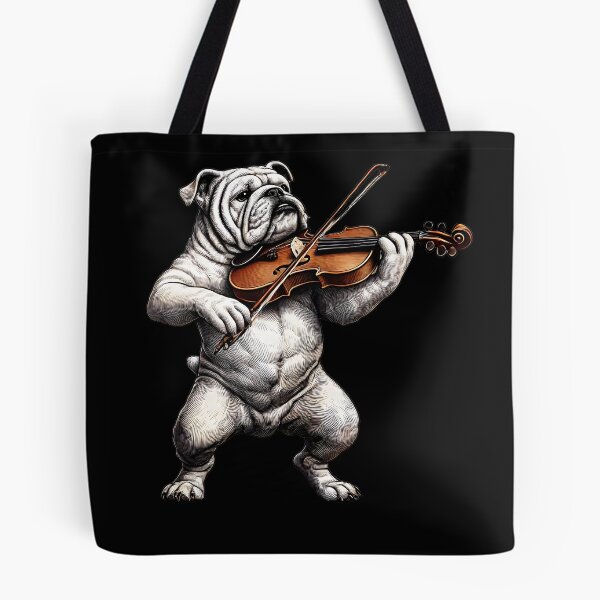 Item preview, Bulldog Playing Fiddle Player Dog Lover designed and sold by Kimberley King Art  King Art.