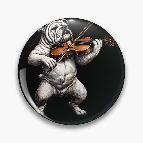 Item preview, Bulldog Playing Fiddle Player Dog Lover designed and sold by Kimberley King Art  King Art.