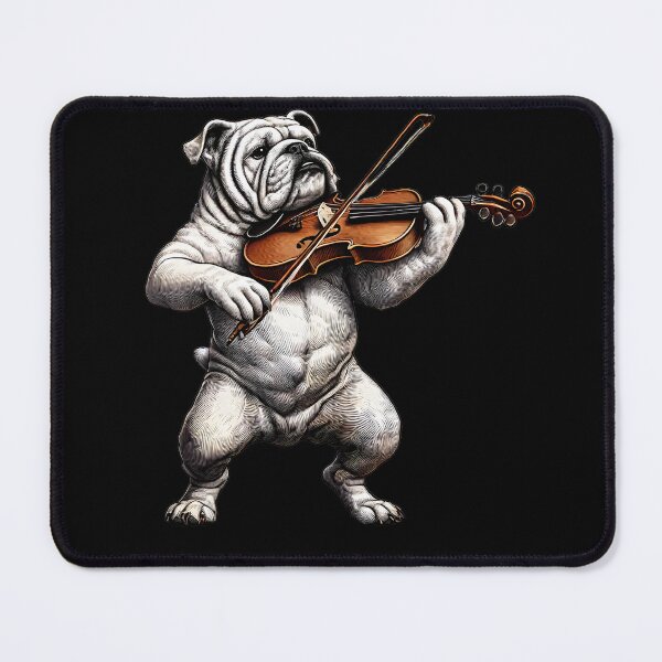 Item preview, Bulldog Playing Fiddle Player Dog Lover designed and sold by Kimberley King Art  King Art.