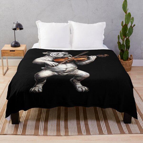 Item preview, Bulldog Playing Fiddle Player Dog Lover designed and sold by Kimberley King Art  King Art.