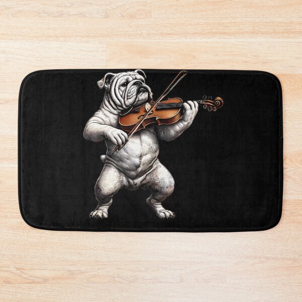 Item preview, Bulldog Playing Fiddle Player Dog Lover designed and sold by Kimberley King Art  King Art.