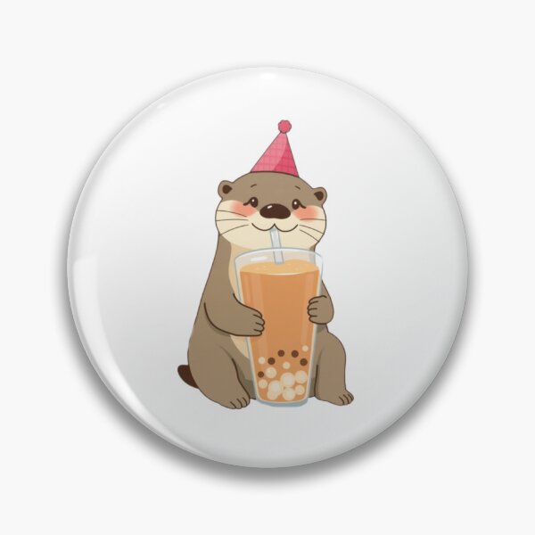 Item preview, Otter Boba Tea Milk Chocolate Party Hat happy birthday kawaii gift funny christmas happy designed and sold by CheeseBlueprint.