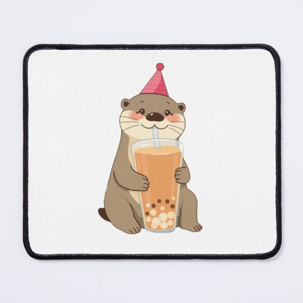 Item preview, Otter Boba Tea Milk Chocolate Party Hat happy birthday kawaii gift funny christmas happy designed and sold by CheeseBlueprint.
