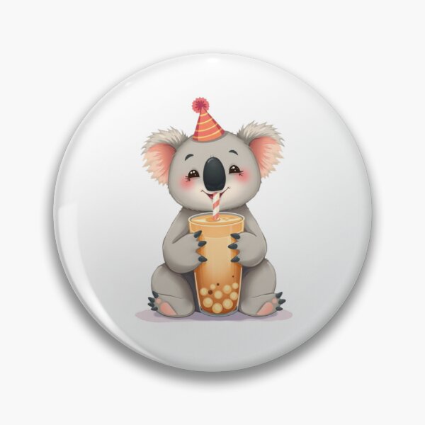Item preview, Koala Boba Tea Milk Chocolate Party Hat happy birthday kawaii gift funny christmas happy designed and sold by CheeseBlueprint.