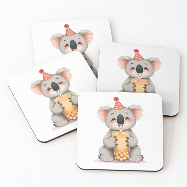 Item preview, Koala Boba Tea Milk Chocolate Party Hat happy birthday kawaii gift funny christmas happy designed and sold by CheeseBlueprint.