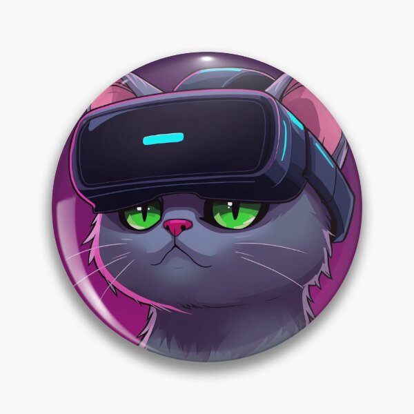 Item preview, VR Cat Gamer - Cute Neon Cyber Kitty designed and sold by Furfinity.