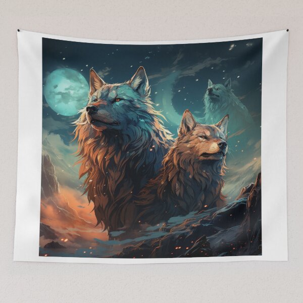 Item preview, Mystical wolves in the moonlight designed and sold by Daagath.
