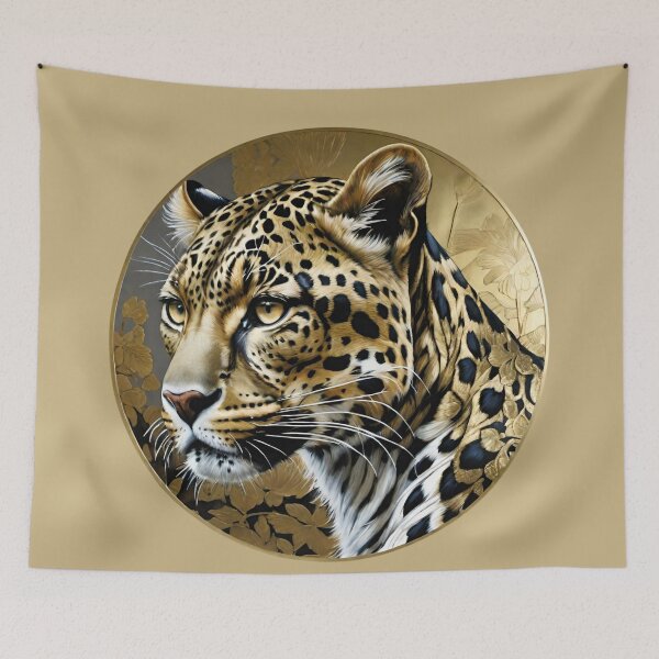 Item preview, Leopard portrait round with ramen naturally beautiful and wild designed and sold by IHImage.