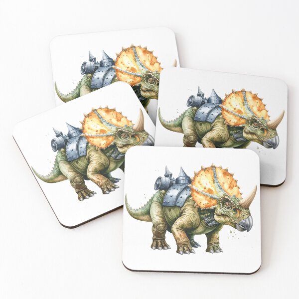 Item preview, Watercolor painting of a Triceratops dinosaur designed and sold by Nok-Thep.