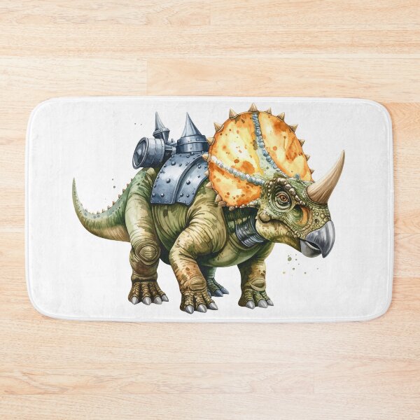 Item preview, Watercolor painting of a Triceratops dinosaur designed and sold by Nok-Thep.
