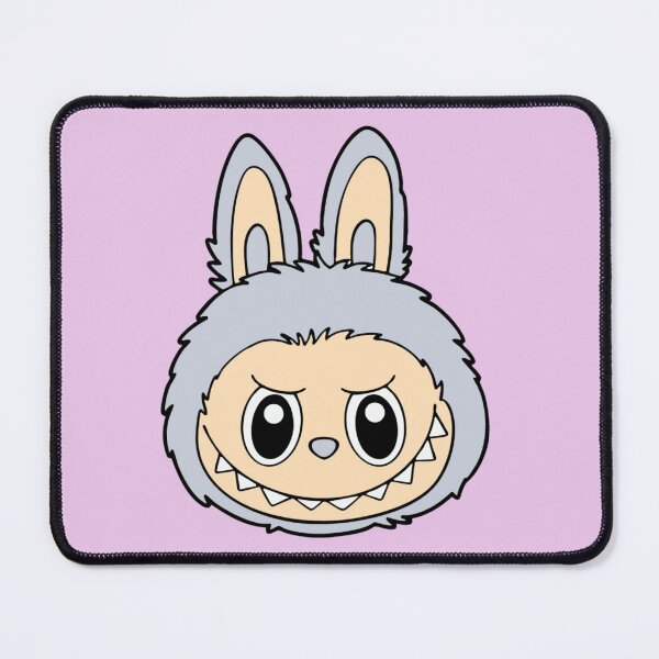 Item preview, “Frosty Labubu Bunny Head – Soft Grey Mischief with a Bite | Cute Monster Face Art” designed and sold by violetteskyart-vioart.