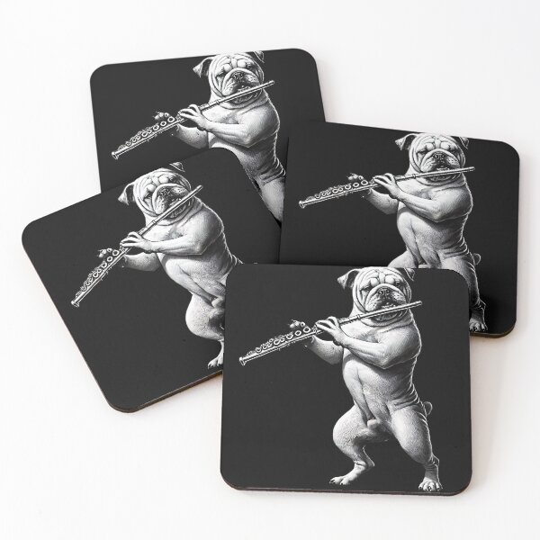 Item preview, Bulldog Playing Flute Player Dog Lover designed and sold by Kimberley King Art  King Art.
