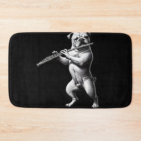 Item preview, Bulldog Playing Flute Player Dog Lover designed and sold by Kimberley King Art  King Art.