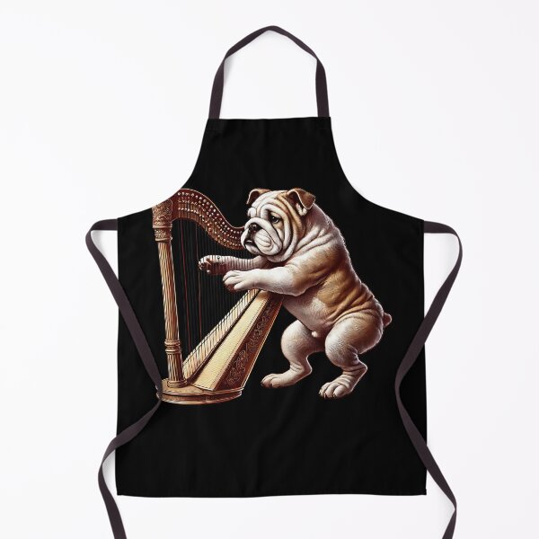 Item preview, Bulldog Playing Harp Player Dog Lover designed and sold by Kimberley King Art King Art.