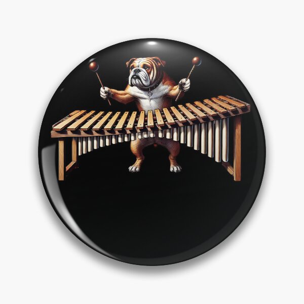 Item preview, Bulldog Playing Marimba Player Dog Lover designed and sold by Kimberley King Art  King Art.