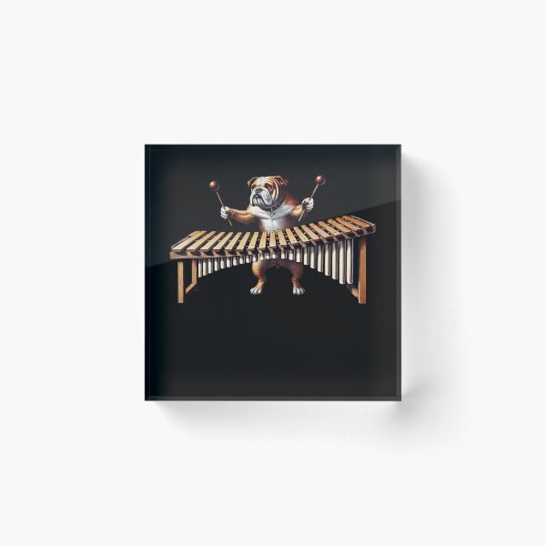 Item preview, Bulldog Playing Marimba Player Dog Lover designed and sold by Kimberley King Art  King Art.