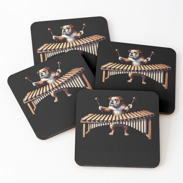 Item preview, Bulldog Playing Marimba Player Dog Lover designed and sold by Kimberley King Art  King Art.