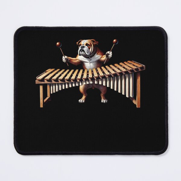 Item preview, Bulldog Playing Marimba Player Dog Lover designed and sold by Kimberley King Art King Art.