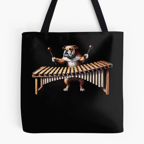 Item preview, Bulldog Playing Marimba Player Dog Lover designed and sold by Kimberley King Art  King Art.