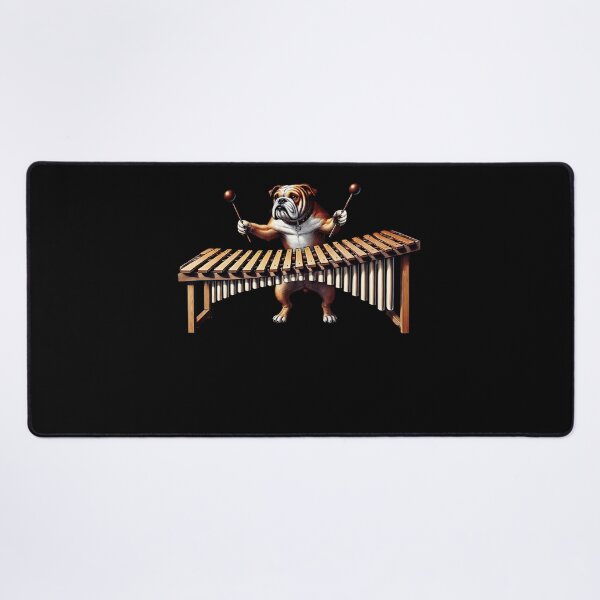 Item preview, Bulldog Playing Marimba Player Dog Lover designed and sold by Kimberley King Art  King Art.
