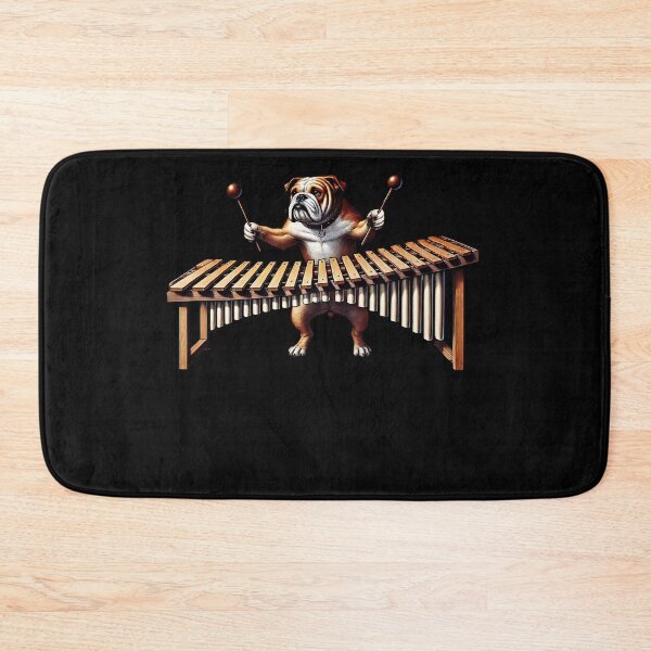 Item preview, Bulldog Playing Marimba Player Dog Lover designed and sold by Kimberley King Art  King Art.